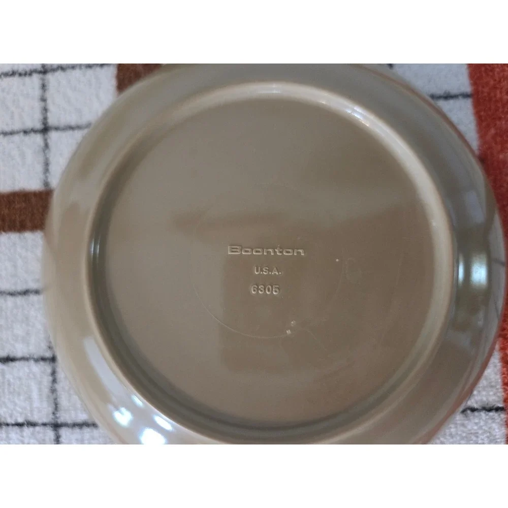 8 Boonton Melamine Bowls Tan Beige 6305 Vintage MCM USA Made Set of 8